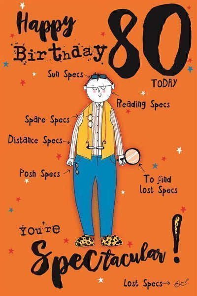 80th Birthday Card Male Wild Thing*