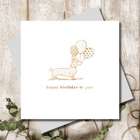 MARINA B DESIGNS HODGESON SHIMMER SQUARE CARDS 6's - "HAPPY BIRTHDAY TO YOU"