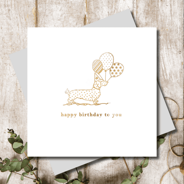 MARINA B DESIGNS HODGESON SHIMMER SQUARE CARDS 6's - "HAPPY BIRTHDAY TO YOU"