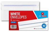 Mail Master DL White Self Seal Envelope 40 Pack