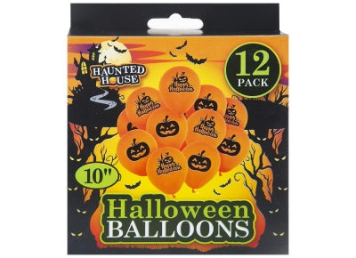 Halloween Printed Balloons 10" Pack Of 12