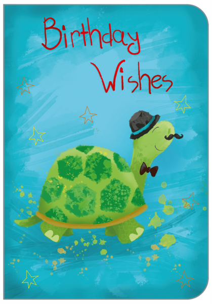 Happy Birthday Card -  Open Juvenile Tortoise