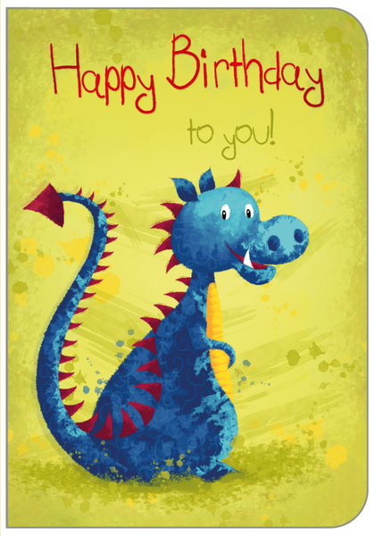 Happy Birthday Card -  Open Juvenile Dinosaur