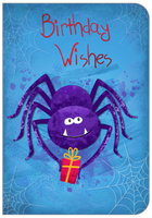 Happy Birthday Card -  Open Juvenile Spider