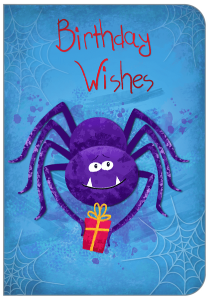Happy Birthday Card -  Open Juvenile Spider