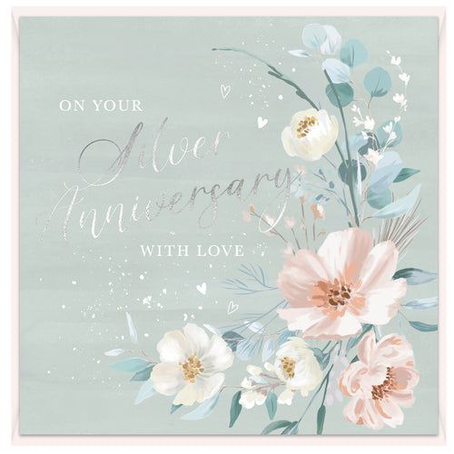 DESIGN BY VIOLET SQUARE CARD - WITH LOVE "SILVER ANNIVERSARY"