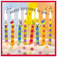 DESIGN BY VIOLET SQUARE CARD - CANDLES "HAPPY BIRTHDAY TO YOU..."