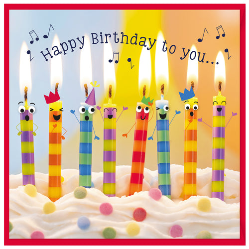 DESIGN BY VIOLET SQUARE CARD - CANDLES "HAPPY BIRTHDAY TO YOU..."