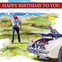 Open Male - Golfing Greeting Card