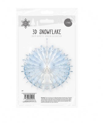 Christmas Paper Snowflakes - 3 Pack