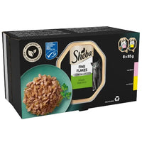 SHEBA Fine Flakes Adult Wet Cat Food Mixed Selection in Jelly 8 x 85g Tray