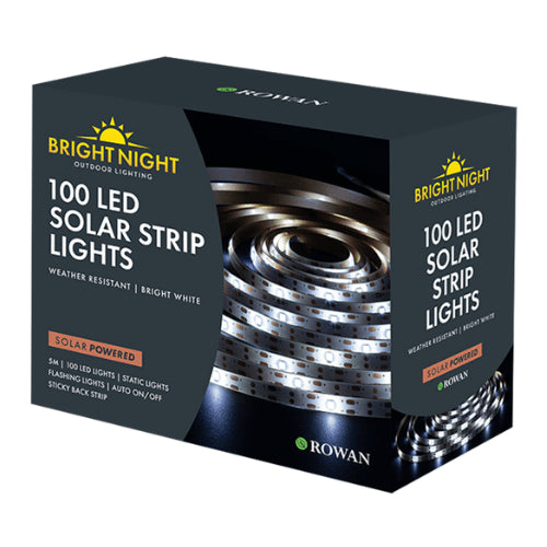 SOLAR LED BRIGHT WHITE STRIP LIGHTS 5M
