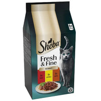 SHEBA Fresh & Fine Cat Pouches with Beef & Chicken & Lamb in Gravy 6x50g