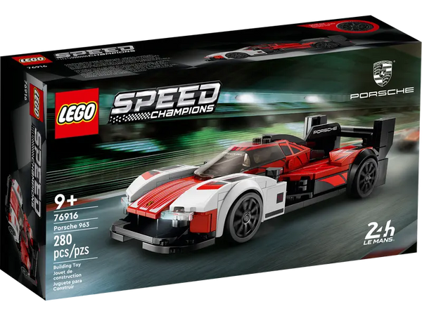 LEGO Speed Champions Porsche 963, Model Car Building Kit, Racing Vehicle Toy for Kids, 2023 Collectible Set with Driver Minifigure 76916