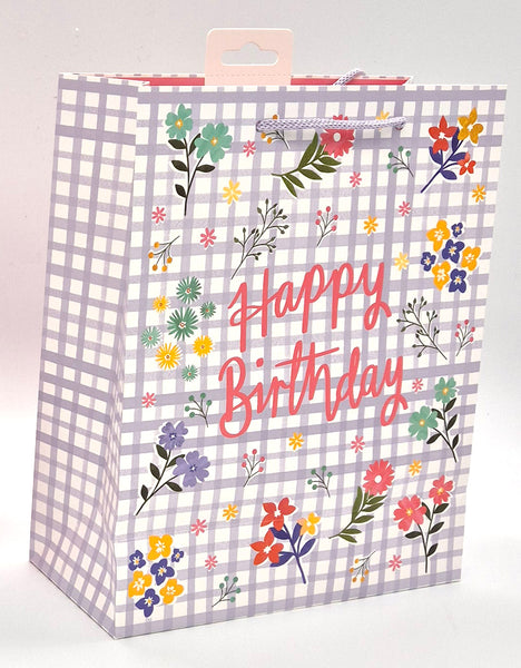 GIFTMAKER LARGE GIFT BAG - HAPPY BIRTHDAY GINGHAM