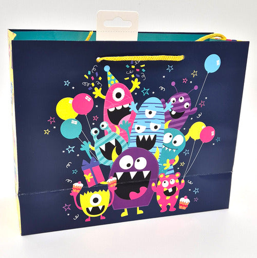 GIFTMAKER LARGE GIFT BAG - PARTY MONSTERS