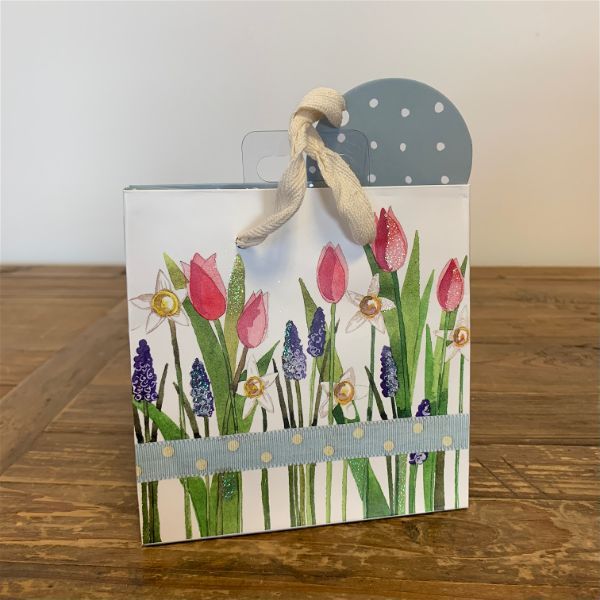 SPRING FLOWERS SMALL SPARKLE GIFT BAG