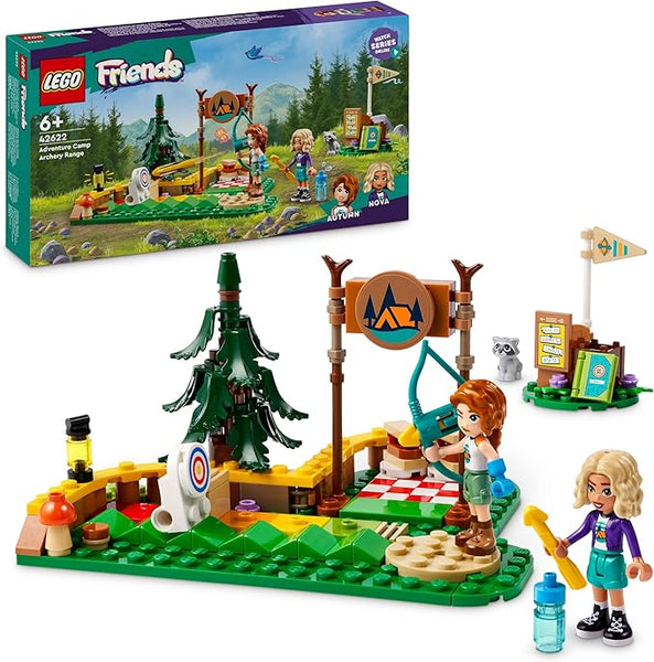 LEGO Friends Adventure Camp Archery Range Set, Building Toy for 6 Plus Year Old Girls, Boys & Kids, with Toy Bow and Arrows, 2 Mini-Dolls, a Raccoon Figure and Accessories, Birthday Gift Idea 42622
