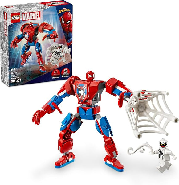 LEGO Marvel Spider-Man Mech vs. Anti-Venom - Super Hero Figure Building Toy with 2 Minifigures for Imaginative Role Play - Gift for 6 Plus Year Old Boys and Girls 76308