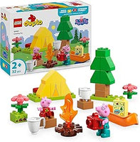 LEGO DUPLO Peppa Pig Camping Trip with Daddy - Montessori Toys for 2+ Year Old Girls & Boys - incl. a Tent, Canoe, Campfire and 2 Figures - Motor Skills & Colour Matching - 10452
