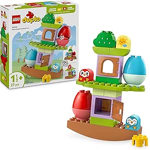 LEGO DUPLO My First Balancing & Stacking Tree - Toddler Learning Toy for 1+ Year Old Girls & Boys - Fine Motor Skills Building Set with 2 Bird Figures - 10440