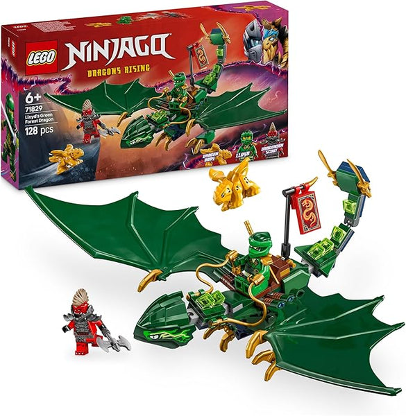 LEGO NINJAGO Lloyd’s Green Forest Dragon Figure - Building Toy with 2 Minifigures for Imaginative Play, Ninja Gift Idea for 6 Plus Year Old Boys, Girls & Dragons Rising Fans 71829