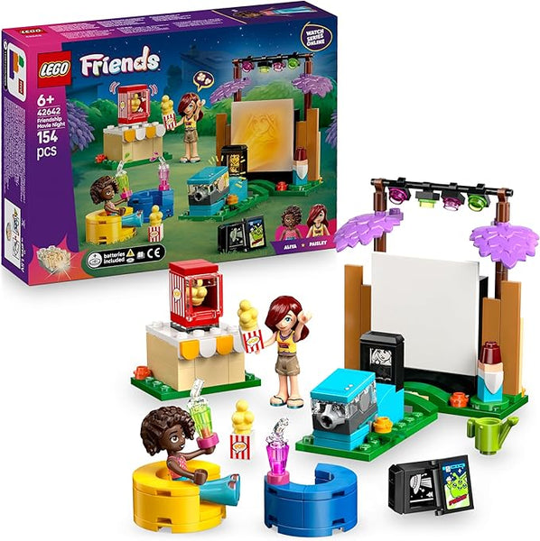 LEGO Friends Friendship Movie Night Toy for 6+ Year Old Girls - incl. 2 Mini Dolls, a Screen and a Light Brick Projector - Creative Building Set - 42642