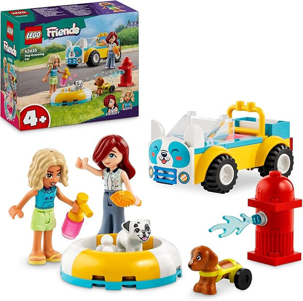 LEGO Friends Dog-Grooming Car Toy - incl. 2 Animal Figures, 2 Mini Dolls & Fun Pet Care Accessories - Creative Birthday Gift for 4+ Year Old Girls - 42635