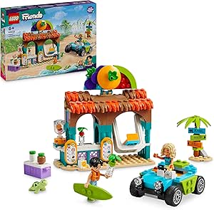 LEGO Friends Beach Smoothie Stand, Kids’ Pretend Play Food Set, Gift Idea for Girls and Boys Aged 6 and over, with 2 Mini-Dolls, a Turtle Figure and Accessories 42625