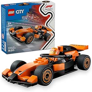 LEGO City F1 Driver with McLaren Race Car - Formula 1 Building Toy with a Racing Driver Minifigure - Small Birthday Gift Idea for 6+ Year Old Boys & Girls or Adult Motorsport Fans - 60442
