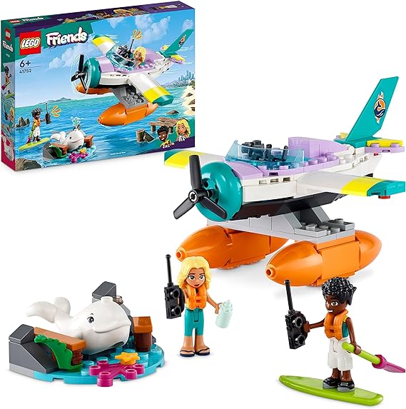 LEGO 41752 Friends Sea Rescue Plane Toy Set, Animal Care Playset with Whale Figure and 2 Mini-Dolls, Birthday Gift for Girls, Boys and Kids 6 Plus Years Old