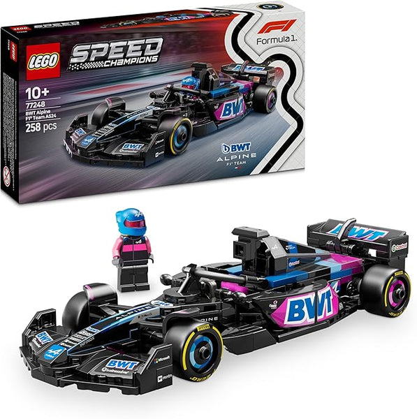 LEGO Speed Champions BWT Alpine F1 Team A524 Race Car Toy with a Collectible Formula 1 Driver Minifigure - Model Kits for 10+ Year Old Boys & Girls or Adult Motorsport Fans 77248