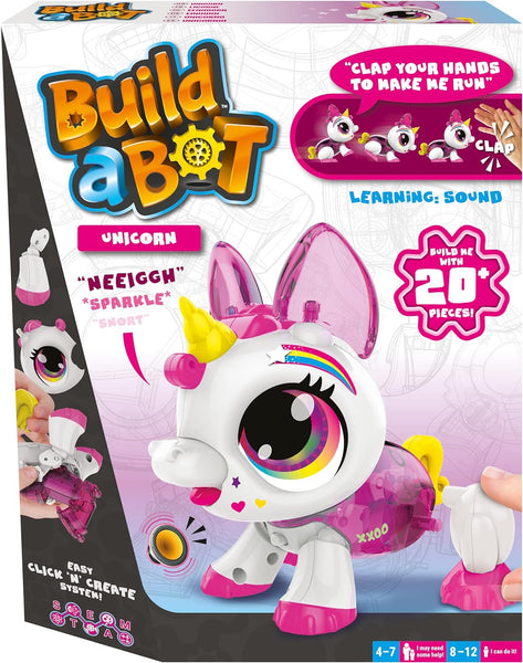 Build-a-Bot: Unicorn | Build Your Own Interactive Pet Unicorn | Easy Click 'n' Create System | 20+ Piece STEM Robot Kit for Kids | For Ages 4+