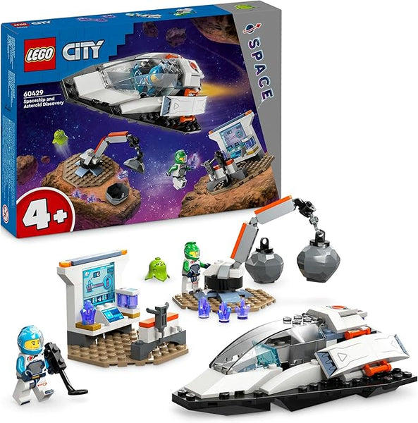 LEGO City Spaceship and Asteroid Discovery Set, Space Station Toy for 4 Plus Year Old Boys & Girls, with an Alien Figure and 2 Astronaut Minifigures for Pretend Play, Gift for Preschool Kids 60429