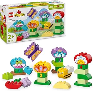 LEGO DUPLO Creative Garden & Flowers - Montessori Toys for 2+ Year Old Girls & Boys - Stacking Toy incl. Flower & Number Bricks for Fine Motor Skills Development - 10444