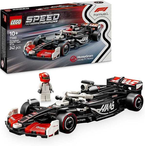 LEGO Speed Champions MoneyGram Haas F1 Team VF-24 Race Car Toy - Model Kit w/a Collectible Formula 1 Driver Minifigure - Gift for 10+ Year Old Boys, Girls and Adult Motorsport Fans - 77250