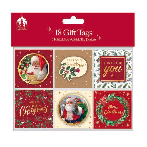 FESTIVE WONDERLAND PK18 CHRISTMAS TRADITIONAL GIFT TAGS