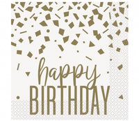 Confetti Gold Paper Napkins 16 Pack