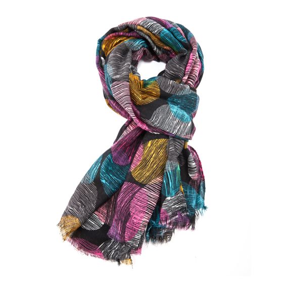 Multi Circles Scarf BLACK