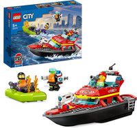 LEGO 60373 City Fire Rescue Boat Toy, Floats on Water with Jetpack, Dinghy and 3 Minifigures, Everyday Hero Toys for Boys and Girls Aged 5+, Gift Idea