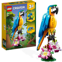 LEGO 31136 Creator 3 in 1 Exotic Parrot to Frog to Fish Animal Figures Building Toy, Creative Toys for Kids Aged 7 and up