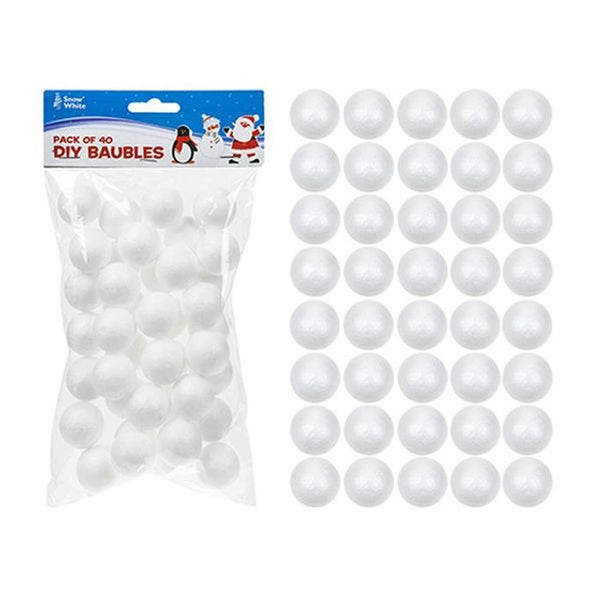 Pack Of 40 2.6cm Polyfoam Diy Baubles