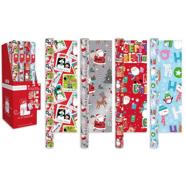ROLL WRAP 4M RECYCLABLE KIDS NOVELTY (4 DESIGNS)