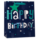 Blue Happy Birthday Gift Bag Medium