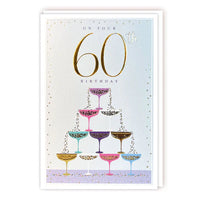 60th Birthday Card - Champagne