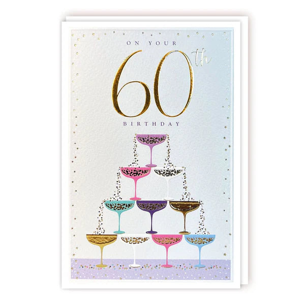 60th Birthday Card - Champagne