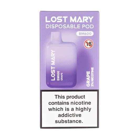 ELF BAR LOST MARY 2% NICOTINE BM600 GRAPE VAPE