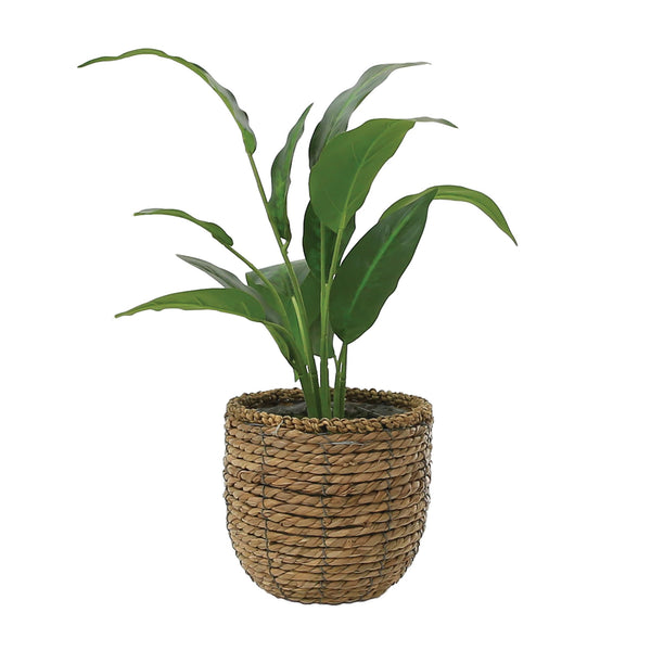 FAUX PLANT IN RATTAN BASKET