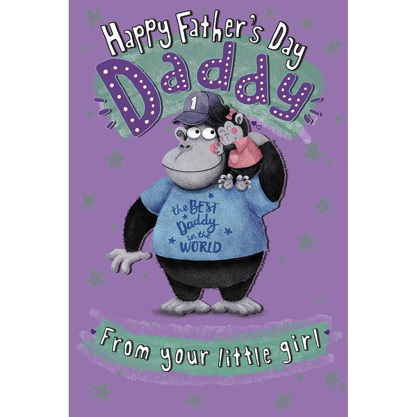 Daddy From Little Girl Gorilla Father's Day Card