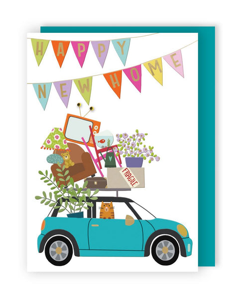 New Home - Moving Car - Greeting Card